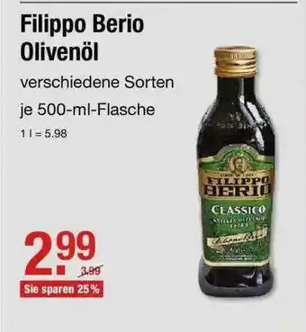 V Markt Filippo Berio Olivenöl Angebot