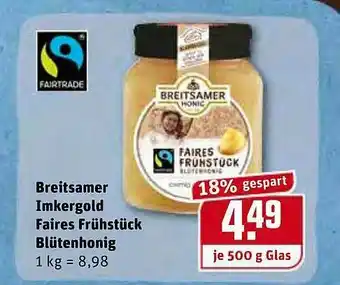 REWE Breitsamer Imkergold Faires Frühstück Blütenhonig Angebot