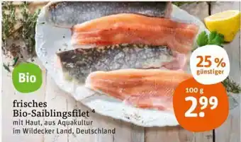 tegut Frisches Bio Saiblingsfilet 100g Angebot