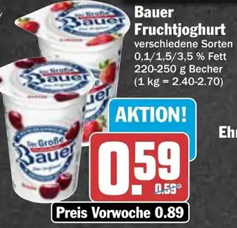 AEZ Bauer Fruchtjoghurt 220-250 g Becher Angebot