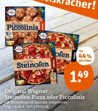 tegut Original Wagner Steinofen Pizza oder Piccolinis 350g Angebot