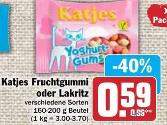 AEZ Katjes Fruchtgummi oder Lakritz 160-200 g Beutel Angebot