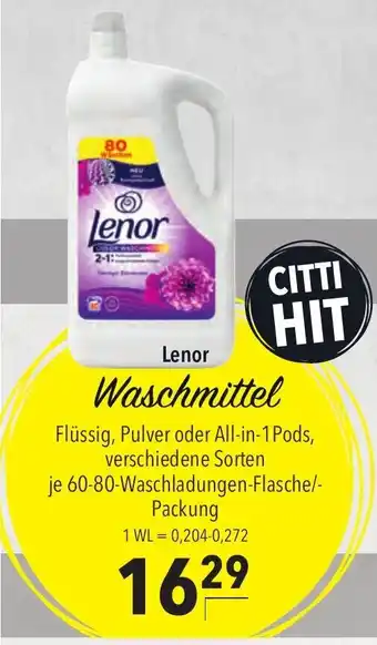 CITTI Markt Lenor Waschmittel 60-80wl Angebot