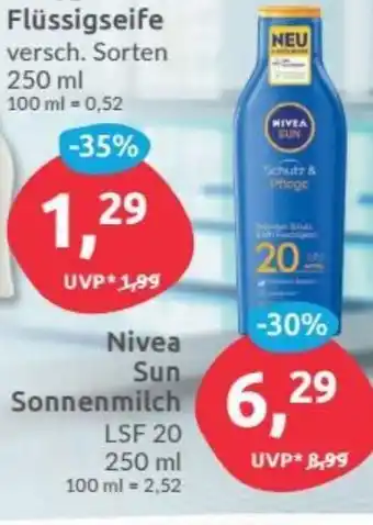 Budni Nivea Sun Sonnenmilch LSF 20, 250ml Angebot