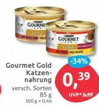 Budni Gourmet Gold Katzennahrung 85 g Dose Angebot