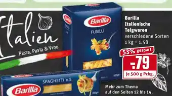 REWE Barilla Italienische Teigwaren 500g Angebot