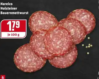 REWE Hareico Holsteiner Bauernmettwurst 100g Angebot