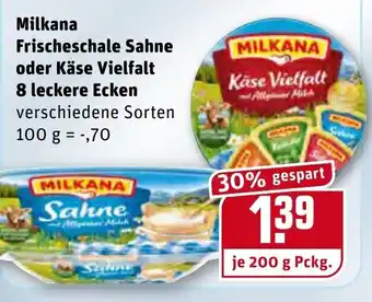 REWE Milkana Frischeschale Sahne oder Käse Vielfalt 8 leckere Ecken 200g Angebot