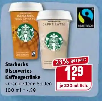 REWE Starbucks Discoveries Kaffeegetränke 220 ml Becher Angebot