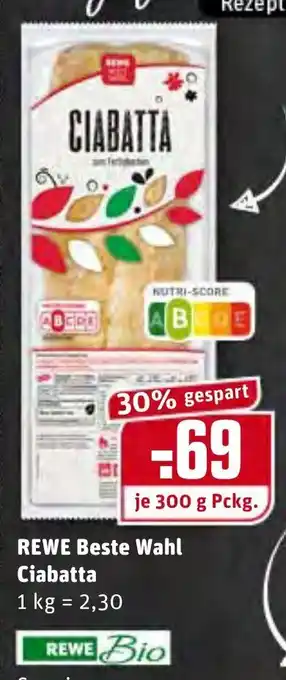 REWE Rewe Beste Wahl Ciabatta 300g Angebot