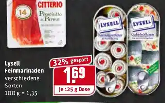 REWE Lysell Feinmarinaden 125 g Dose Angebot