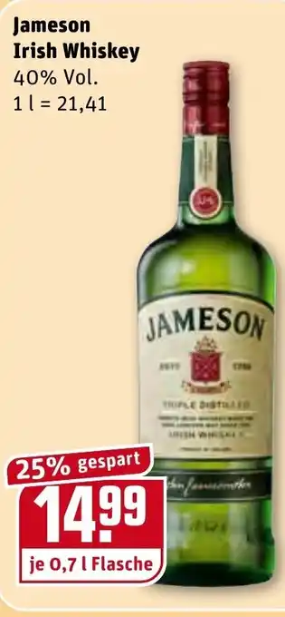 REWE Jameson Irish Whiskey 0,7L Angebot