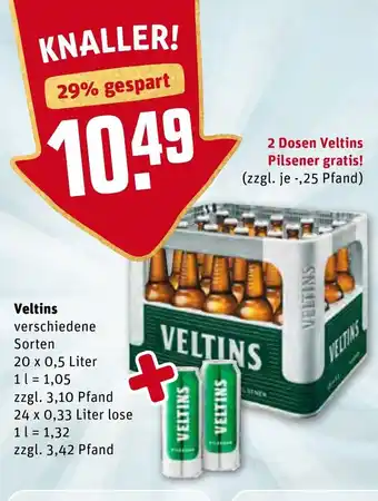 REWE Veltins 24x0,33L/20x0,5L Angebot