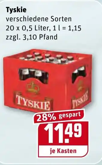 REWE Tyskie 20 x 0.5 L Angebot