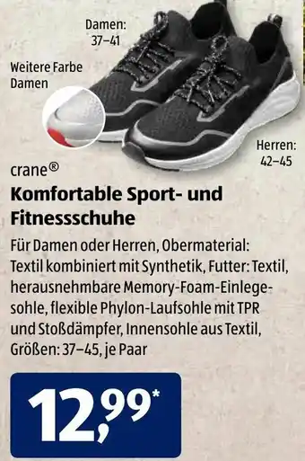 Aldi Süd Crane Komfortable Sport- und Fitnessschuhe Angebot