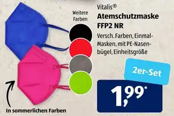 Aldi Süd Vitalis Atemschutzmaske FFP2 NR Angebot