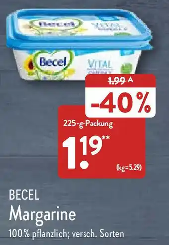 Aldi Nord Becel Margarine 225 g Packung Angebot