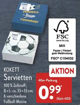 Aldi Nord Kokett Servietten 40er Packung Angebot