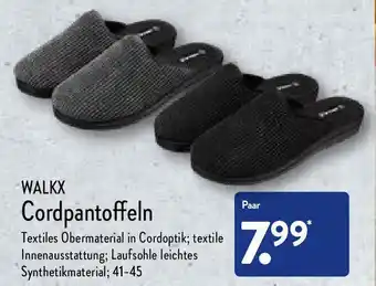 Aldi Nord Walkx Cordpantoffeln Angebot