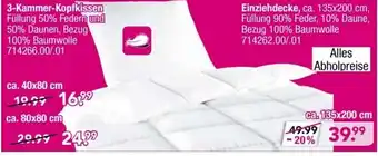 Möbel Boss 3 Kammer Kopfkissen oder Einziehdecke Angebot