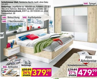 Möbel Boss Schlafzimmer, Bettanlage oder Schwebetürenschrank Angebot