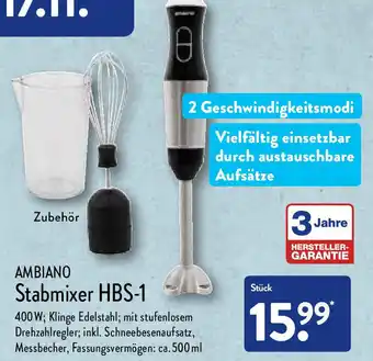 Aldi Nord Ambiano Stabmixer HBS-1 Angebot