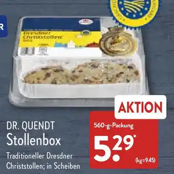 Aldi Nord Dr. Quendt Stollenbox 560 g Packung Angebot