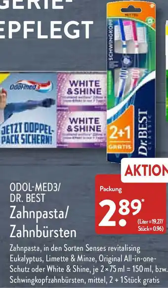 Aldi Nord Odol-Med 3/Dr. Best Zahnpasta/Zahnbürsten Angebot