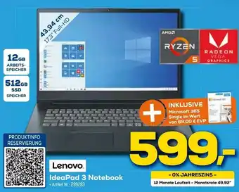 Euronics Berlet Lenovo IdeaPad 3 Notebook Angebot