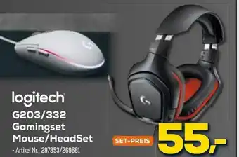 Euronics Berlet Logitech G203/332 Gamingset Mouse/HeadSet Angebot