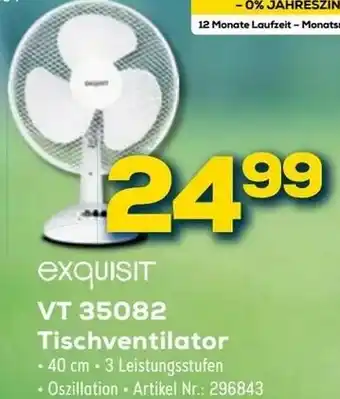 Euronics Berlet Exquisit VT 35082 Tischventilator Angebot