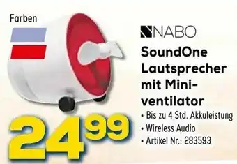 Euronics Berlet Nabo SoundOne Lautsprecher mit Miniventilator Angebot