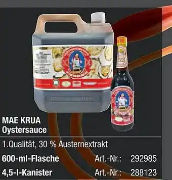 METRO Mae Krua Oystersauce Angebot