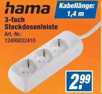 Expert Technomarkt hama 3-fach Steckdosenleiste Angebot