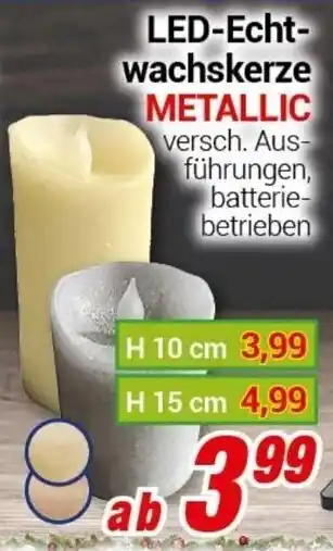 CENTERSHOP LED Echtwachskerze Metallic Angebot