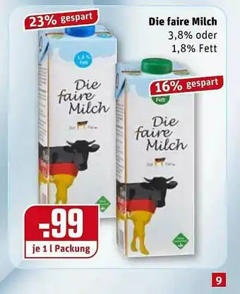 REWE Die Faire Milch Angebot