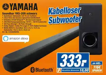 expert Techno Land Yamaha Soundbar YAS 209 schwarz Angebot