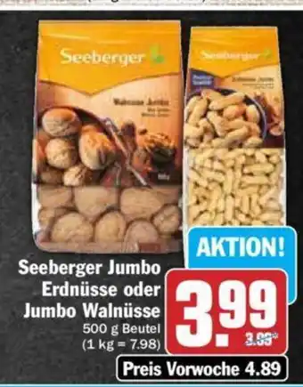 Hit Seeberger Jumbo Erdnusse o. Jumbo Walnusse 500 g Angebot