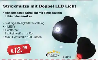 Stabilo Fachmarkt Strickmütze mit Doppel LED Licht Angebot