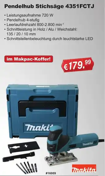 Stabilo Fachmarkt Makita Pendelhub Stichsäge 4351FCTJ Angebot