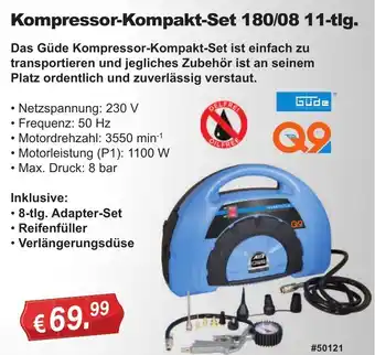 Stabilo Fachmarkt Güde Kompressor Kompakt Set 180/08 11-tlg. Angebot