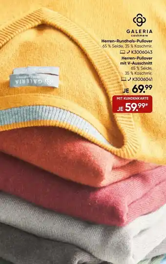 Galeria Galeria Cashmere Herren Rundhals Pullover Angebot