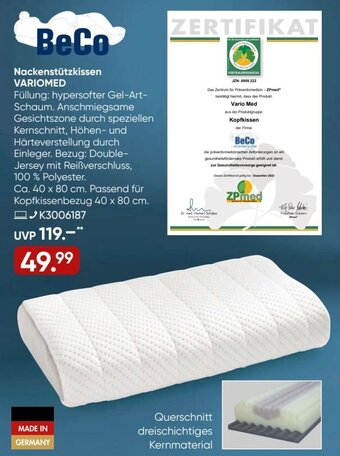 Galeria Beco Nackenstützkissen Variomed Angebot