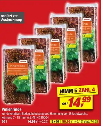 toom Baumarkt Pinienrinde 60 L Angebot