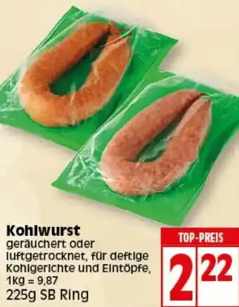 Elli Markt Kohlwurst 225 g SB Ring Angebot