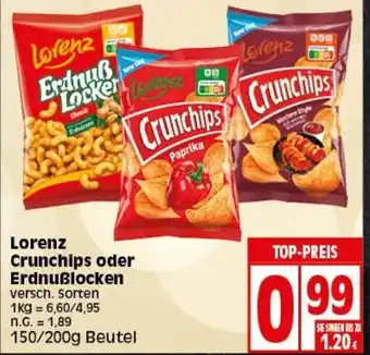 Elli Markt Lorenz Crunchips oder Erdnußlocken 150/200g Beutel Angebot