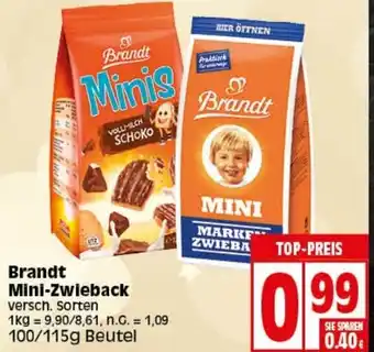 Elli Markt Brandt Mini Zwieback 100/115 g Beutel Angebot