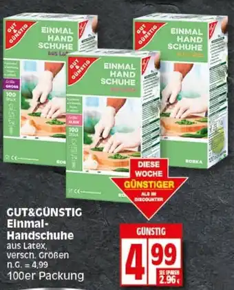 Elli Markt Gut & Günstig Einmal Handschuhe 100er Packung Angebot