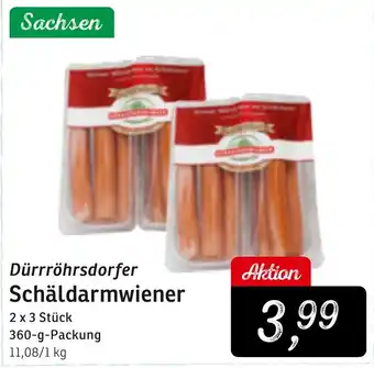 KONSUM Dürrröhrsdorfer Schäldarmwiener 360 g Packung Angebot