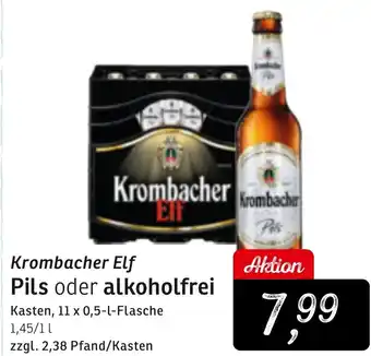 KONSUM Krombacher Elf Pils oder alkoholfrei 11x0,5 L Flasche Angebot